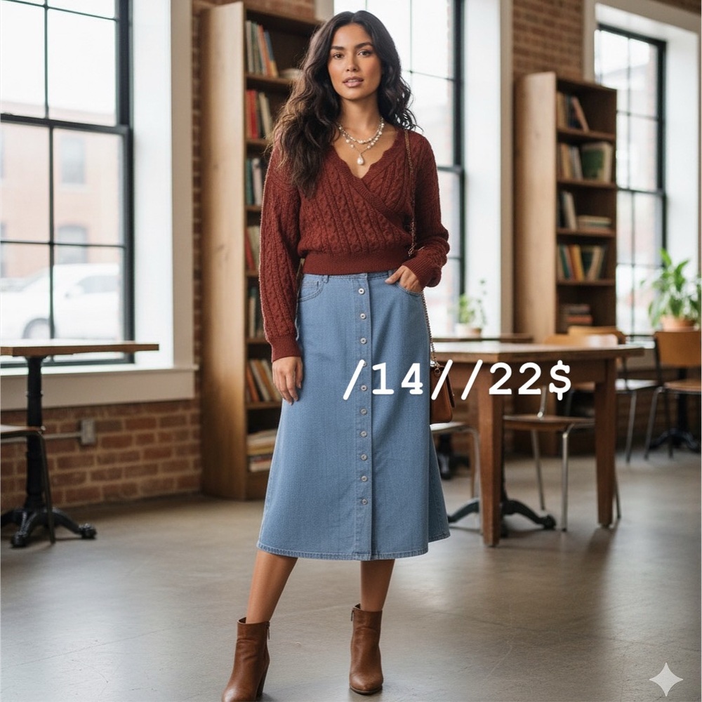 Tanjay vintage midi skirt/ boho/cottagecore/casual chic